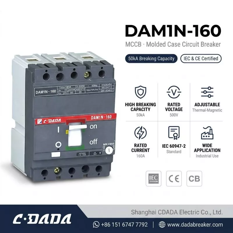 CDADA släpper DAM1N-160 160A MCCB kretsbrytare med hög kapacitet
