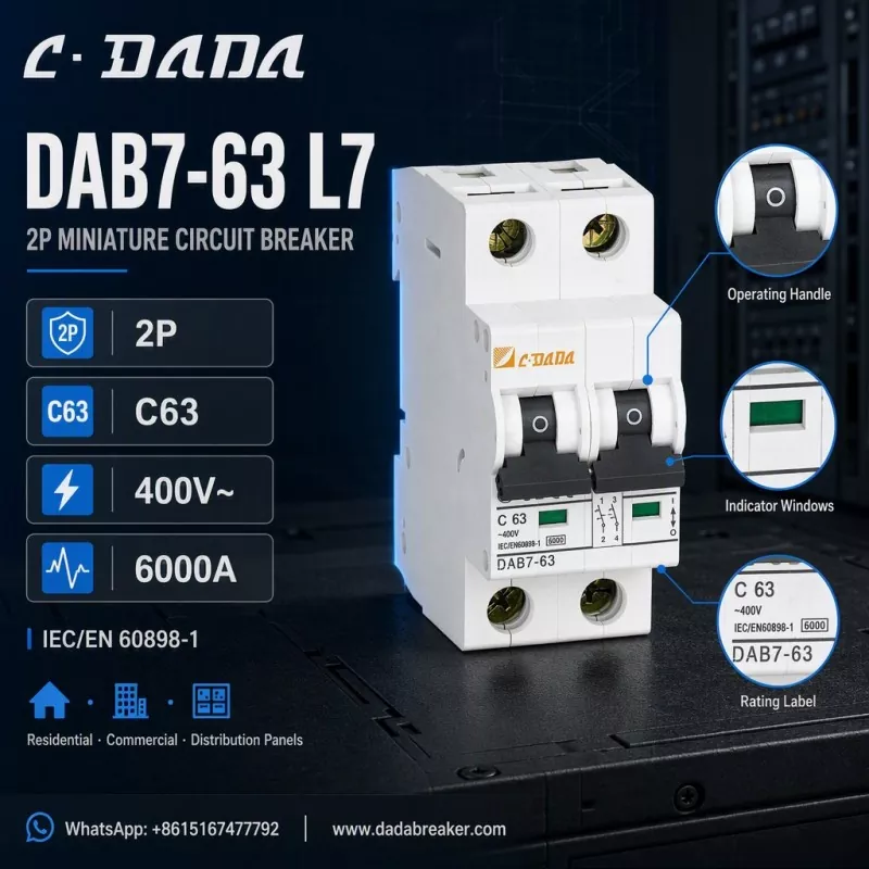 DAB7-63 L7 2P MCB - Klart, kompakt skydd för distributionspaneler
